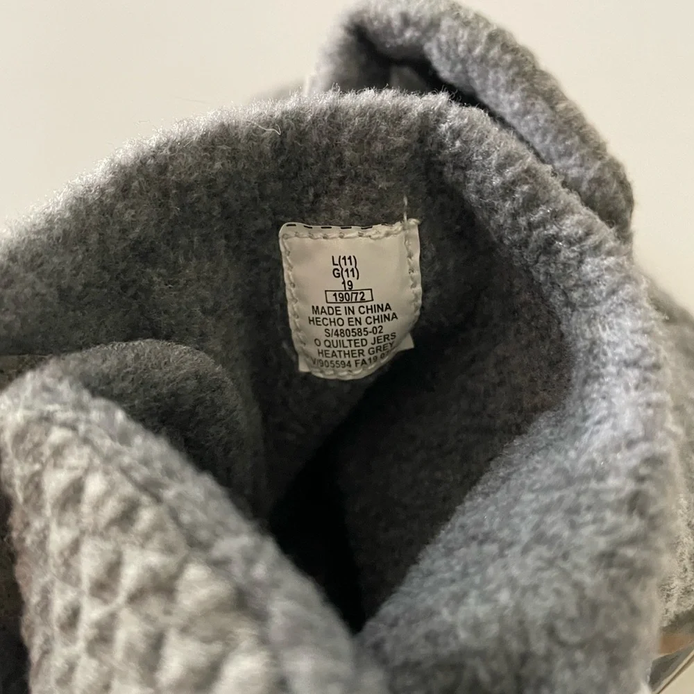 Old Navy Little Girls heather gray quilted jersey house indoor BOOTS Size L 11